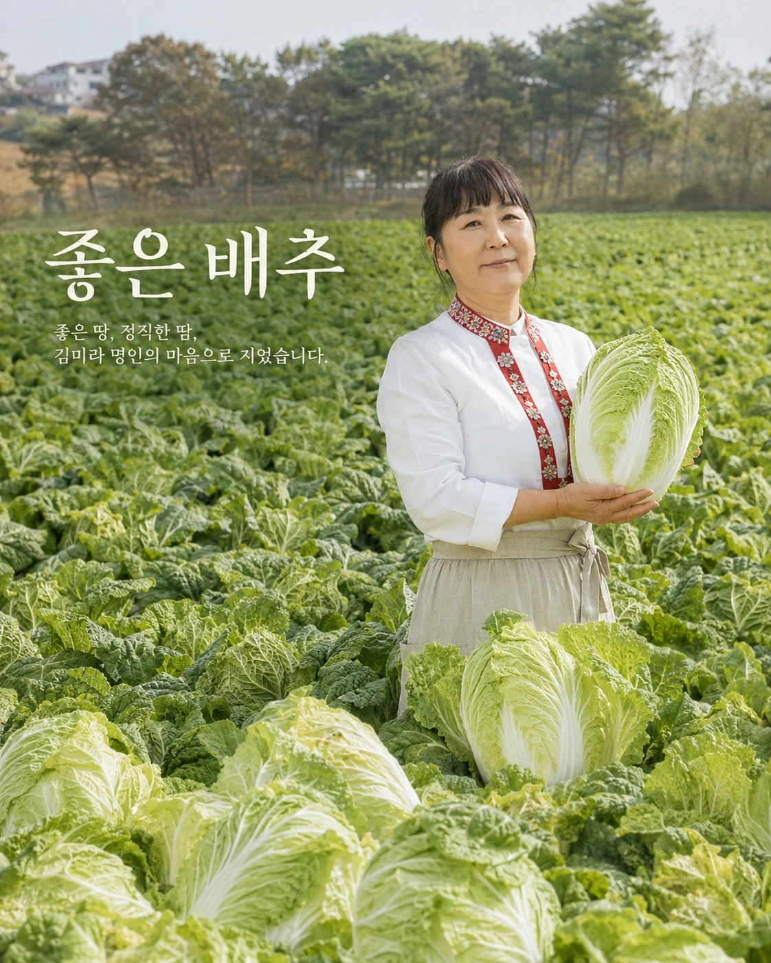 하얀게국지 전용 김치를 위한 배추를 준비하는 모습